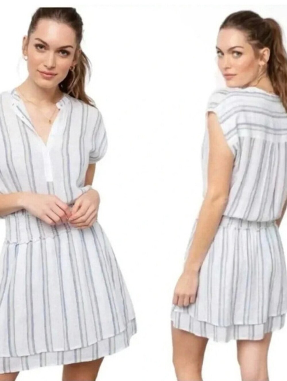 Rails Angelina Dress Ryland Stripe Size Small Linen Resort Coastal Beach